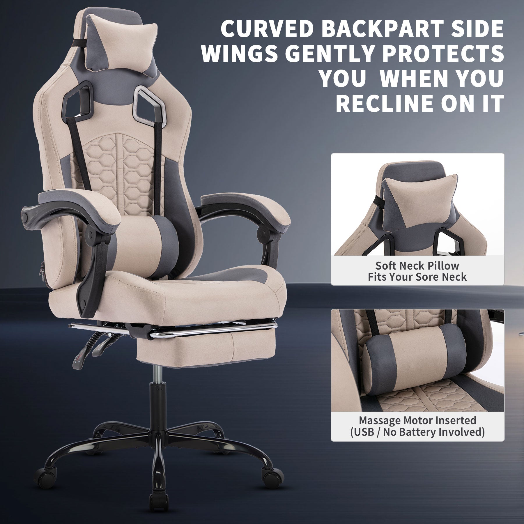 chaise Gaming "Titan Grey" – Confort Ergonomique
