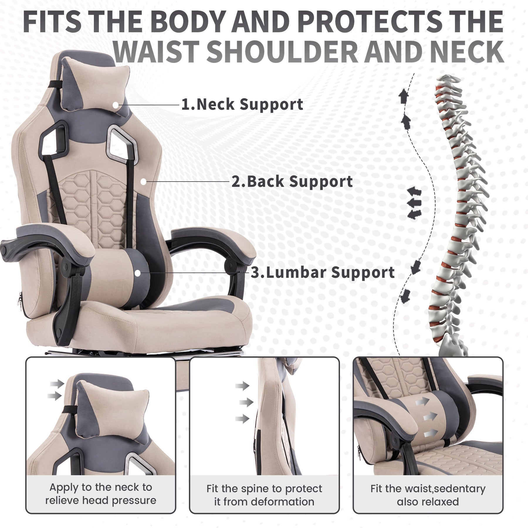 chaise Gaming "Titan Grey" – Confort Ergonomique